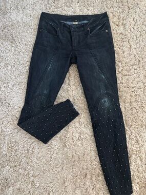 bebe Black Studded Skinny Jeans